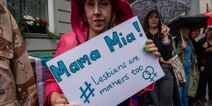 Representative groups protest in Dublin in support of lesbian mums in Italy