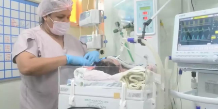 Brazilian mum shocks doctors after she gives birth to two-foot tall baby