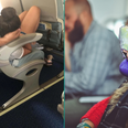 Dad slammed for holding daughter’s head on flight for 45 minutes as she slept