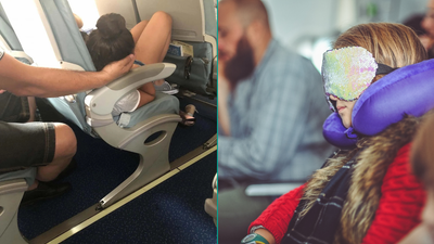 Dad slammed for holding daughter’s head on flight for 45 minutes as she slept