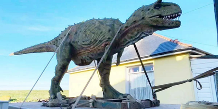 Dad accidentally orders six-metre long dinosaur statue for son
