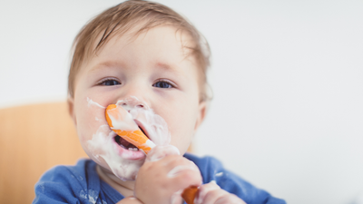 Why parents should wait until after mealtimes to wipe their babies' faces