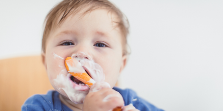 Why parents should wait until after mealtimes to wipe their babies' faces