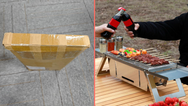 Portable BBQ that folds completely flat is the ultimate camping hack
